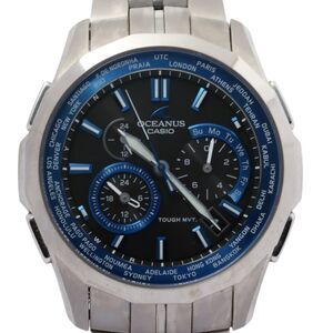 CASIO Oceanus Manta OCWS1400 Men's Watch in Black, Silver, and Titanium